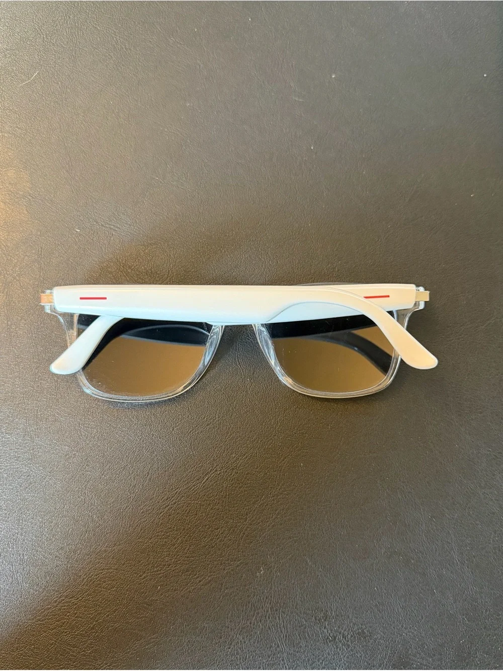 Clear Frame UV-A&B Smart Sunglasses, earbuds & microphone for 8 hours talk